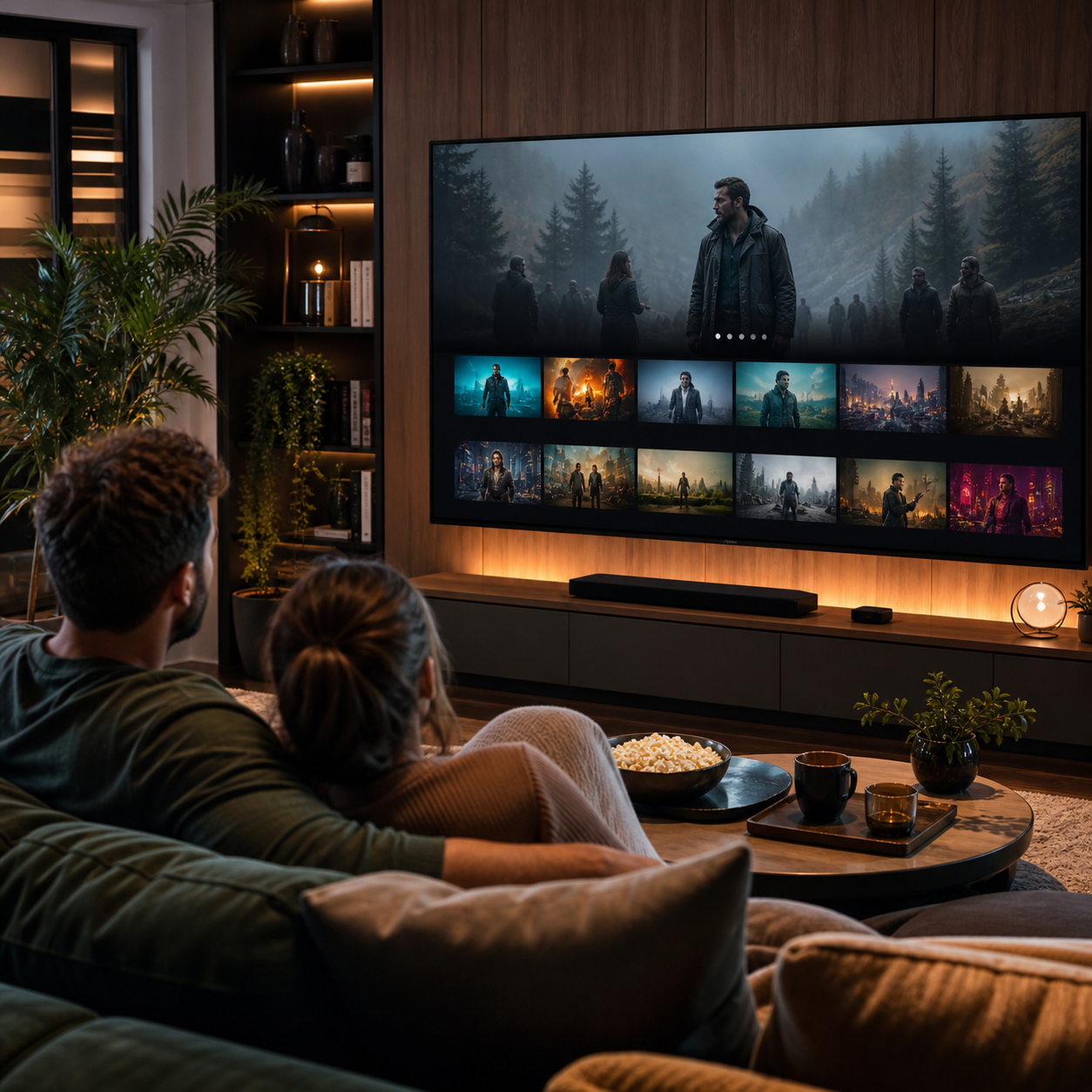 Couple enjoying a film on IPTV Ireland